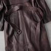 1990's Bordeaux Leather Trench Coat