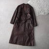 1990's Bordeaux Leather Trench Coat