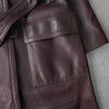 1990's Bordeaux Leather Trench Coat