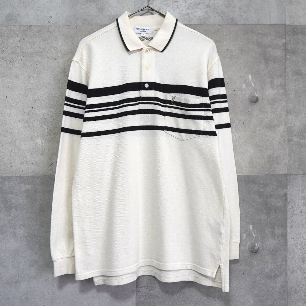 1990's Cassandra Logo Embroidery Long Sleeve Polo Shirt