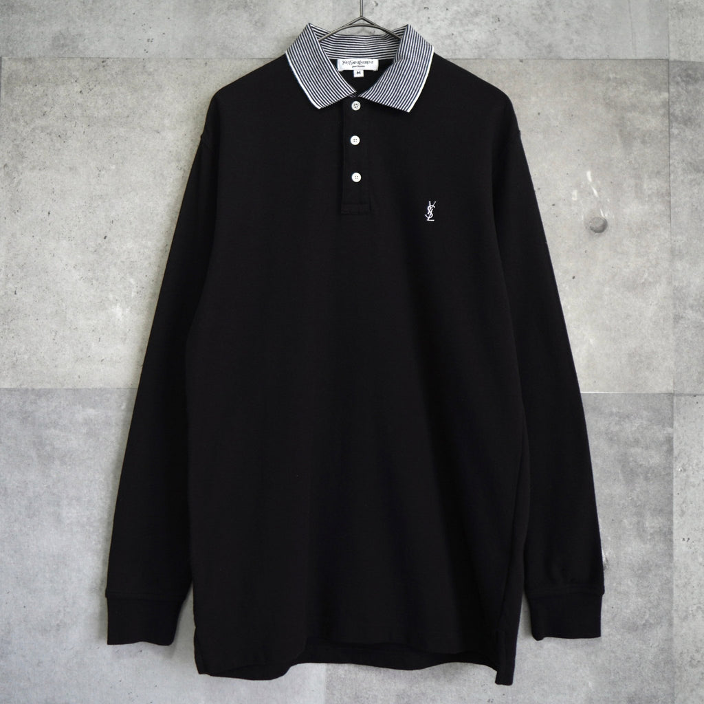 1990's Cassandra Logo Embroidery Long Sleeve Polo Shirt