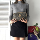 1990's Cassandra Logo Giraffe Pattern Clutch Bag - NEWSED