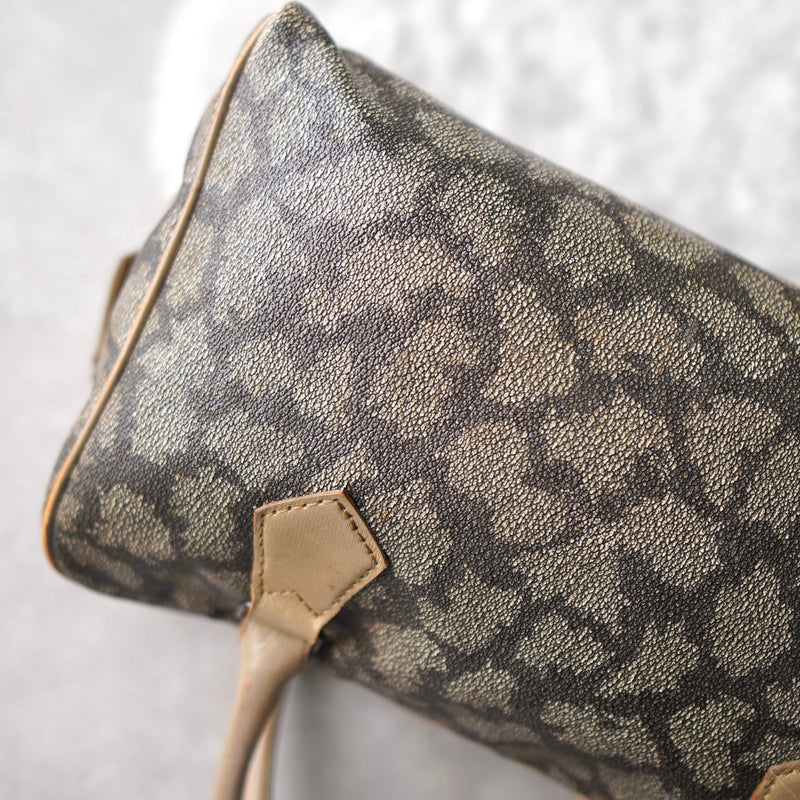 1990's Cassandra Logo Giraffe Pattern Mini Boston Bag - NEWSED