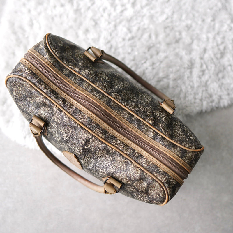 1990's Cassandra Logo Giraffe Pattern Mini Boston Bag - NEWSED