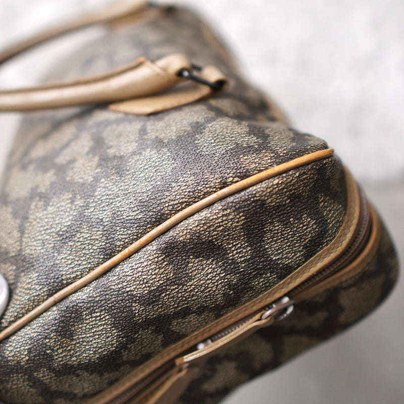 1990's Cassandra Logo Giraffe Pattern Mini Boston Bag - NEWSED