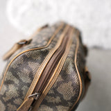1990's Cassandra Logo Giraffe Pattern Mini Boston Bag - NEWSED