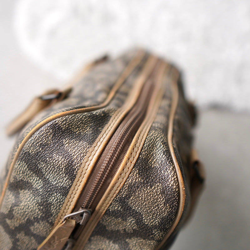 1990's Cassandra Logo Giraffe Pattern Mini Boston Bag - NEWSED