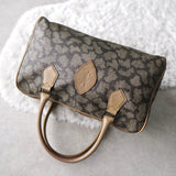 1990's Cassandra Logo Giraffe Pattern Mini Boston Bag - NEWSED