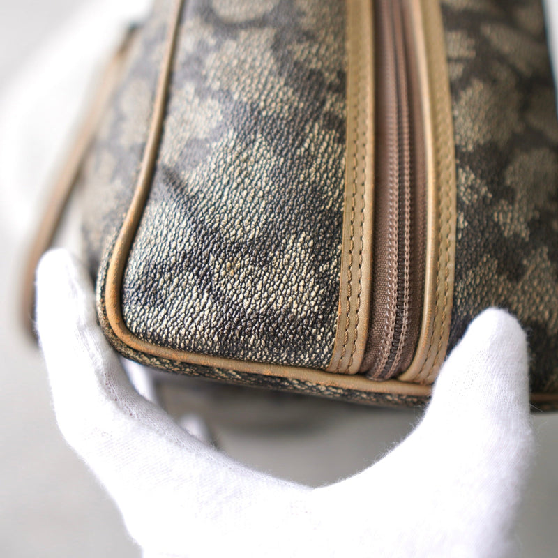 1990's Cassandra Logo Giraffe Pattern Mini Boston Bag - NEWSED