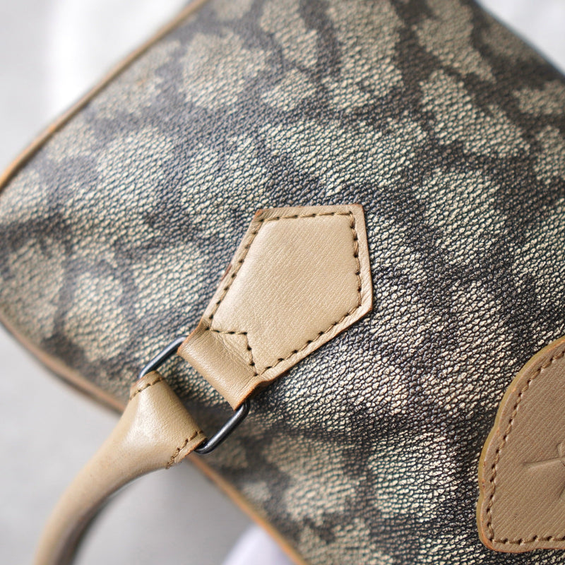 1990's Cassandra Logo Giraffe Pattern Mini Boston Bag - NEWSED
