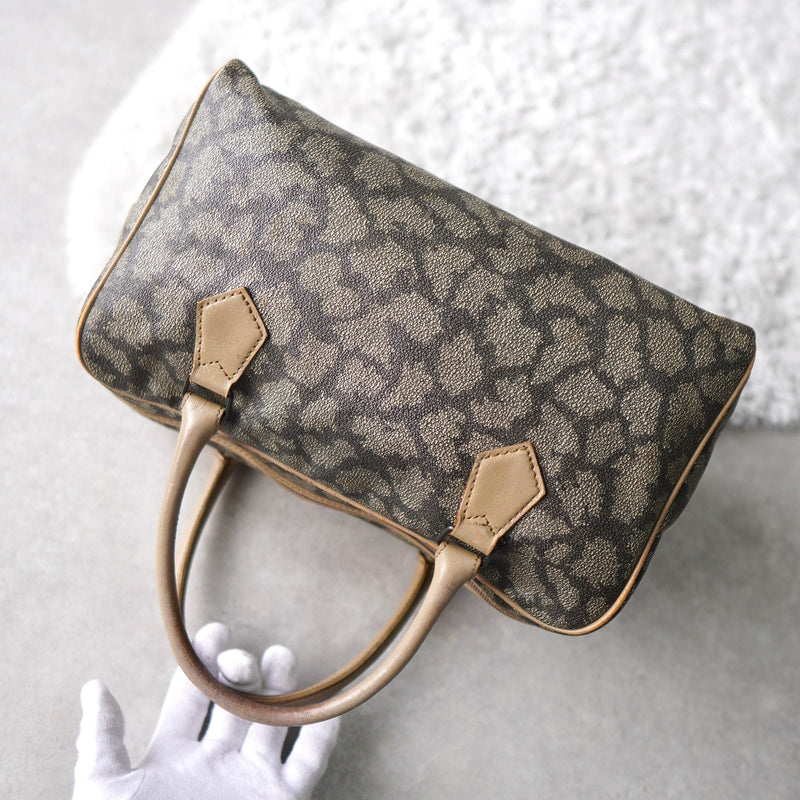 1990's Cassandra Logo Giraffe Pattern Mini Boston Bag - NEWSED