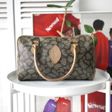 1990's Cassandra Logo Giraffe Pattern Mini Boston Bag - NEWSED