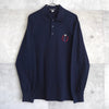 1990's Emblem Logo Embroidery Long Sleeve Polo Shirt