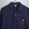 1990's Emblem Logo Embroidery Long Sleeve Polo Shirt