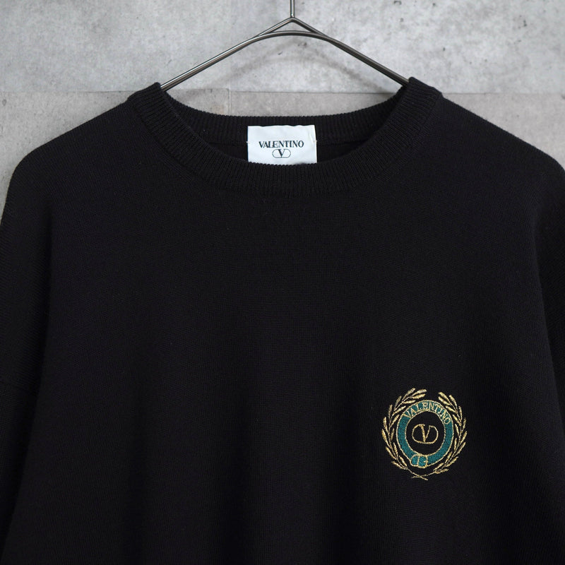 1990's Emblem Logo Embroidery Sweater - NEWSED