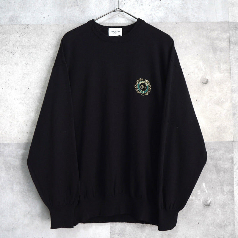 1990's Emblem Logo Embroidery Sweater - NEWSED