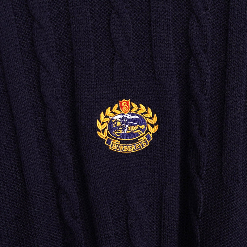 1990's Emblem Logo Embroidery Sweater - NEWSED