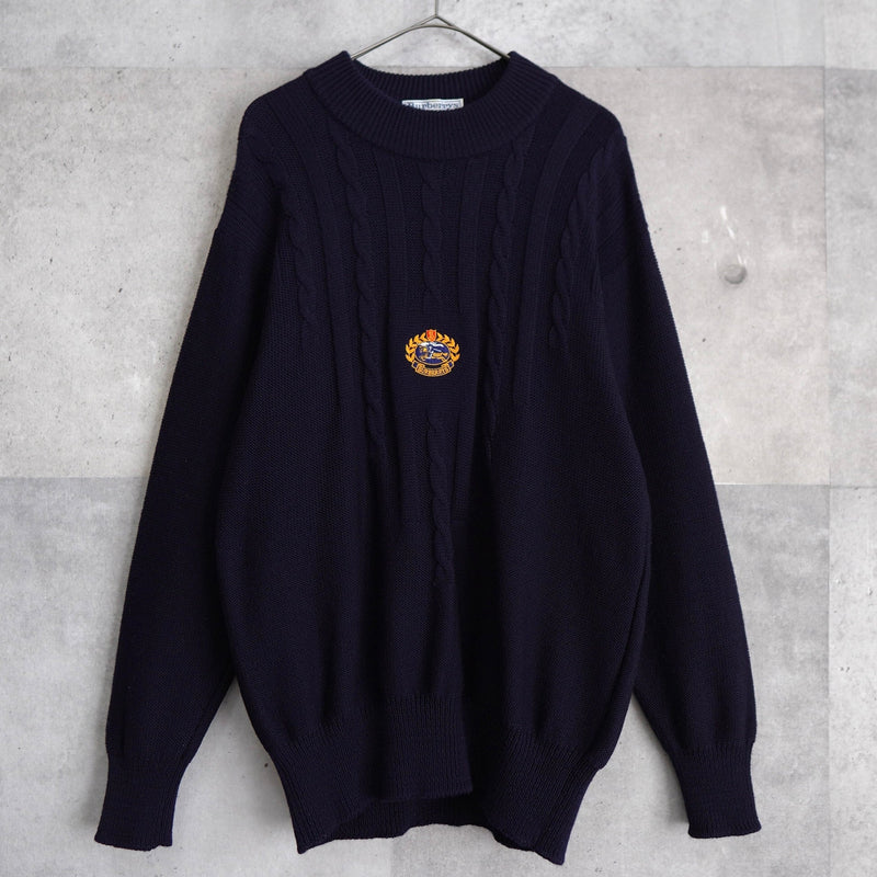 1990's Emblem Logo Embroidery Sweater - NEWSED