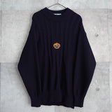 1990's Emblem Logo Embroidery Sweater - NEWSED
