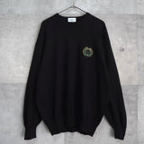 1990's Emblem Logo Embroidery Sweater - NEWSED