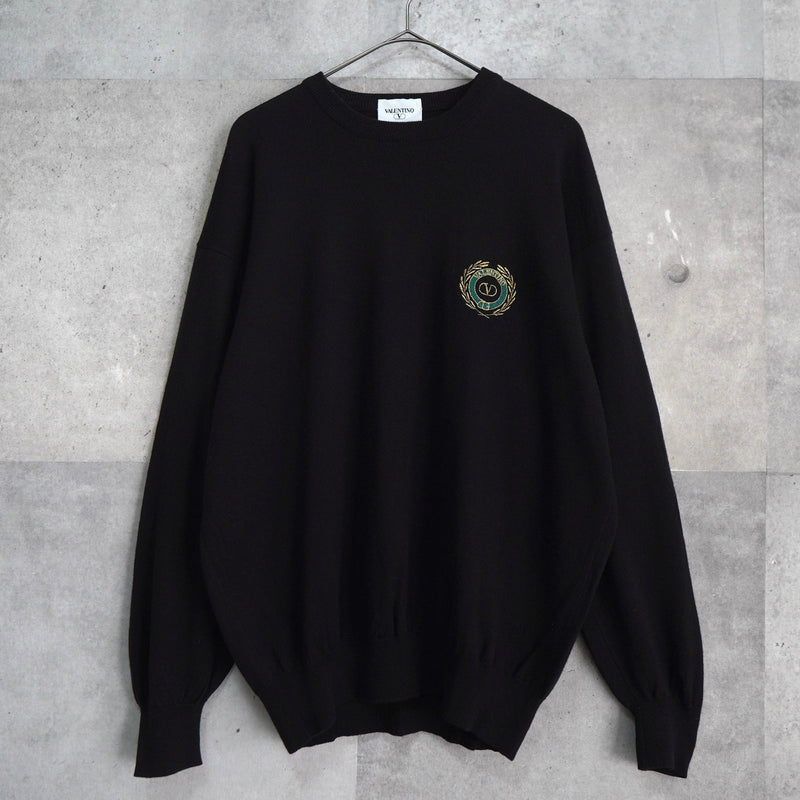 1990's Emblem Logo Embroidery Sweater - NEWSED