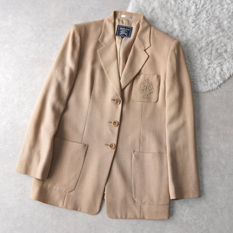 1990's Emblem Logo Embroidery Tailored Jacket - NEWSED