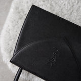 1990's Emboss Cassandra Logo Leather Hand Bag - NEWSED