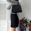 1990's Emboss Cassandra Logo Leather Hand Bag