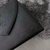 1990's Emboss Cassandra Logo Leather Hand Bag