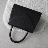 1990's Emboss Cassandra Logo Leather Hand Bag - NEWSED