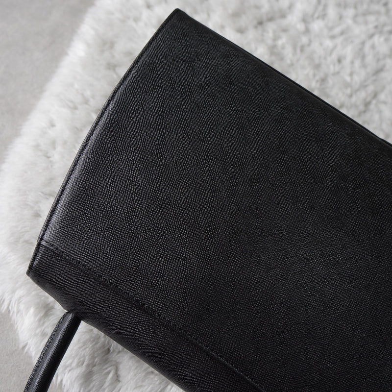1990's Emboss Cassandra Logo Leather Hand Bag - NEWSED