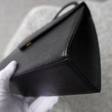 1990's Emboss Cassandra Logo Leather Hand Bag - NEWSED