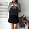 1990's Emboss Cassandra Logo Leather Hand Bag