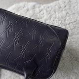 1990's Emboss Cassandra Logo Leather Mini Boston Bag - NEWSED