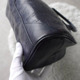 1990's Emboss Cassandra Logo Leather Mini Boston Bag - NEWSED