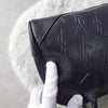 1990's Emboss Cassandra Logo Leather Mini Boston Bag