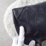 1990's Emboss Cassandra Logo Leather Mini Boston Bag - NEWSED