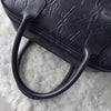 1990's Emboss Cassandra Logo Leather Mini Boston Bag