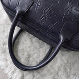 1990's Emboss Cassandra Logo Leather Mini Boston Bag - NEWSED