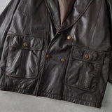 1990's Embossing Cassandra Logo Leather Jacket - NEWSED