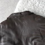 1990's Embossing Cassandra Logo Leather Jacket - NEWSED