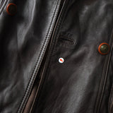 1990's Embossing Cassandra Logo Leather Jacket - NEWSED