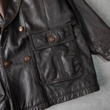 1990's Embossing Cassandra Logo Leather Jacket - NEWSED