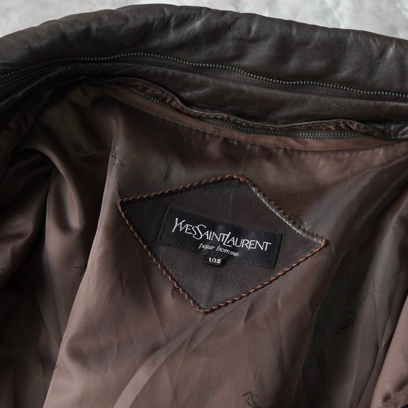 1990's Embossing Cassandra Logo Leather Jacket - NEWSED