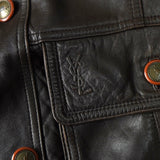 1990's Embossing Cassandra Logo Leather Jacket - NEWSED