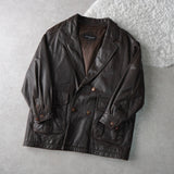1990's Embossing Cassandra Logo Leather Jacket - NEWSED