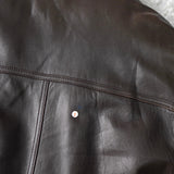 1990's Embossing Cassandra Logo Leather Jacket - NEWSED