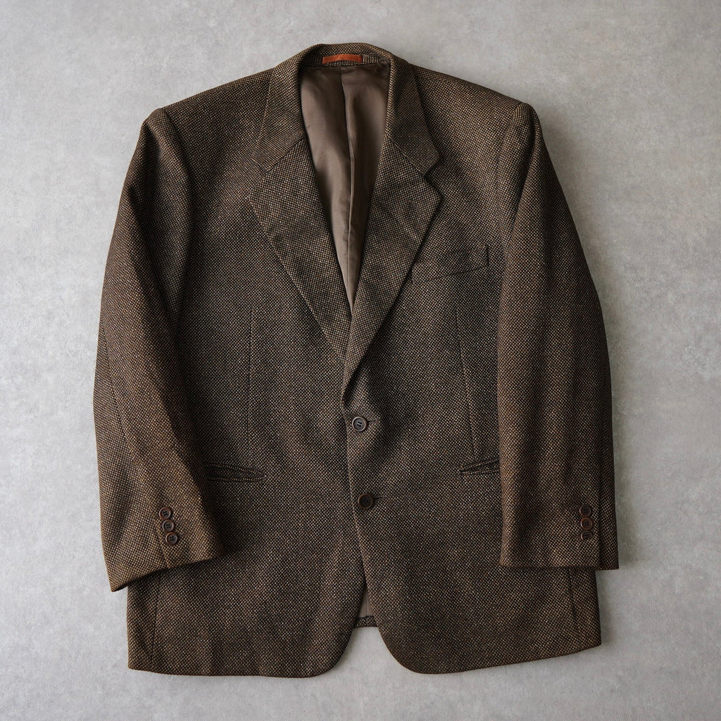 1990's イヴ・サンローラン ウール シングル テーラードジャケット 総裏地 ブラウン L相当