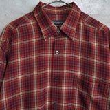 1990's Logo Embroidery Check Shirt - NEWSED