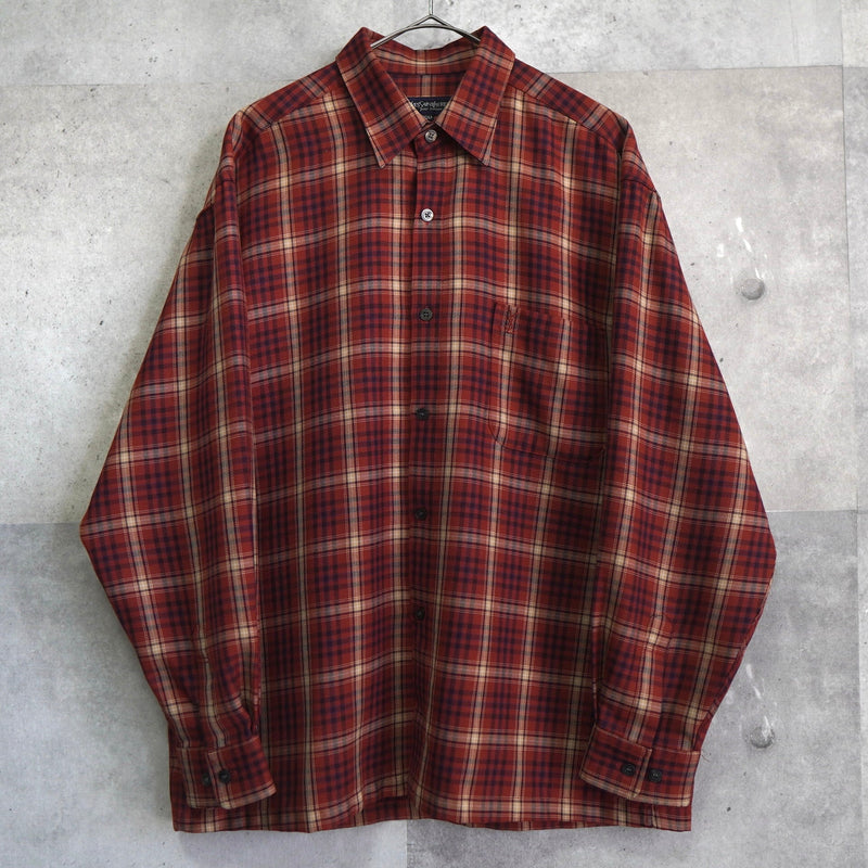 1990's Logo Embroidery Check Shirt - NEWSED